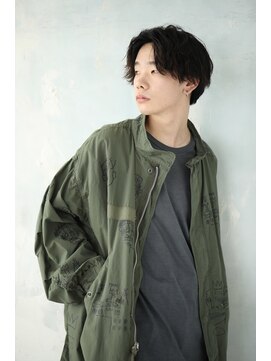 プティパ 水戸内原店(petit-pas) MEN'S HAIR センターパート×波巻き×ツイストスパイラル