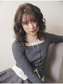 【SERO東辻井】ウェーブヘア_暗髪_デジタルパーマ