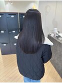 ブラウングレージュ艶感ストレート透明感