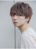 フェザーパーマブルーブラックサーフカール韓国マッシュ