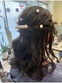 お呼ばれハーフアップ
