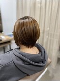 酸性縮毛矯正で丸みショート【TELA HAIR 土浦】