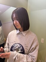 ワッツユアヘアストーリー(What’s your hair story)&nbsp;ロングボブ/ダークアッシュ/グレージュ/顔まわりレイヤー