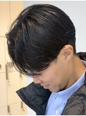 渋谷緩め毛流れセンターパートフェザーパーマ癖毛曲がる縮毛矯正