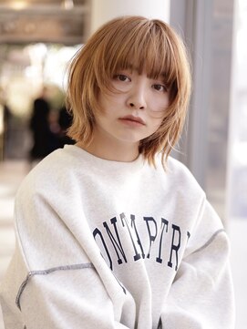 エムスラッシュ アヴェダ 自由が丘(M.SLASH AVEDA) アプリコットオレンジ/大人ガーリー/小顔/ウルフボブ/自由が丘