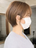 アイドットプラスサッポロ 札幌(i.+SAPPORO) ミルクブラウンベージュ白髪染め卒業ショートボブ40代50代