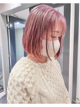 オーク 学芸大学(OAK) ピンクカラー×コンパクトボブ★多田