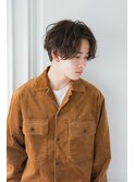 外国人くせ毛風パーマ×かき上げヘア/センターパート/韓国ヘア