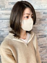ヘアーサロン モンクール(hairsalon mon'coeur) 『 外ハネくびれミディ☆　透明感チャコールカラー 』