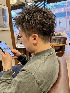 アイリーヘアデザイン(IRIE HAIR DESIGN) 【IRIE HAIR赤坂】アップバング×ソフトツーブロック×刈り上げ
