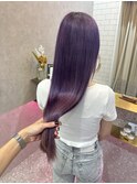 ダブルカラーラベンダー透明感カラー髪質改善トリートメント韓国