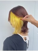 イエロー/ウルフカット/インナーカラー/ダブルカラー/レイヤー