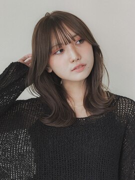ジョエミバイアンアミ(joemi by Un ami) グレージュカラー前髪カタログ韓国ワンカールパーマミディアム