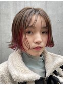 ナチュラルボブ×インナーカラー
