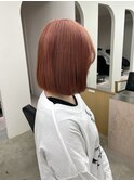 ピンクベージュ/ブリーチ1回.2回/ハイトーンボブ