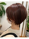 【お客様スナップ】ピンクブラウンショート