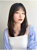 ミディアム／レイヤー／前髪あり／顔周りカット／髪質改善