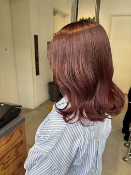 フリック 堺東店(FLICK) レッドブラウン/ミディアム/ダブルカラー/堺東