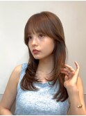 横浜ミディアム韓国レイヤー内巻きワンカールハッシュカット