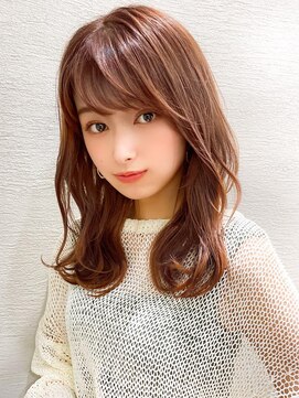 アフロート エル 錦糸町(AFLOAT L) 結んでもかわいいくびれセミロング × ミルクティベージュ