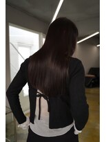 ヌード(nude)&nbsp;ツヤ感ダークブラウンロング｜髪質改善カラー