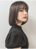 艶感ブリーチなしダークグレージュ内巻きボブレイヤー30代越谷p3