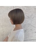 ミニボブ×ベージュ/くすみベージュ/20代30代40代