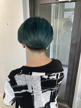 ロク 高田馬場(lok) グリーンショートヘア【高田馬場　ロク】