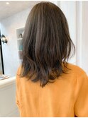 福山イルミナカラー人気caaryアッシュベージュ外ハネウルフ