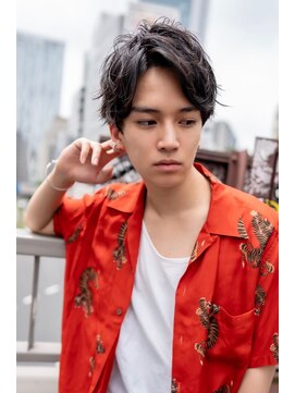 メゾンバイハバナ(maison by HAVANA) メンズビジネスツーブロックセンターパート束感ショートマッシュ