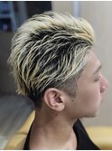 メンズラウドオールバックブリーチショートヘア