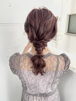 結婚式ヘアセット　編み下ろしアレンジ　渋谷mutsuki