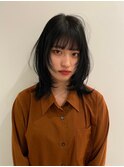 ミディアム顔周りレイヤーおくれ毛前髪長岡/新潟/宮関