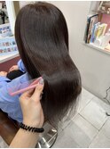 髪質改善メテオカラーアッシュグレージュブラウンロングヘア
