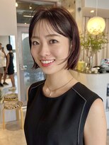 ワール(whirl.)&nbsp;うぶ毛前髪レッドブラウンレイヤーボブ20代30代40代