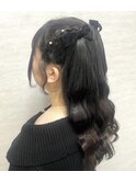 編み込みハーフツイン
