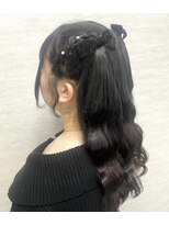 編み込みハーフツイン