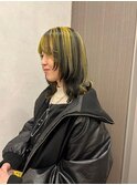 20代30代40代メッシュライトグリーン×個性派×小顔×レイヤー