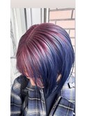 ルーツカラー【ピンク×ブルー】似合わせカットミディアム