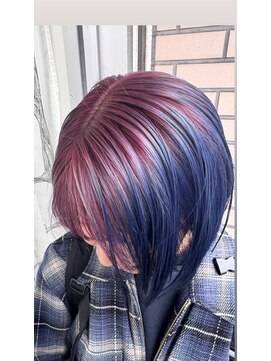 サリュー バイ イザ(Salut by IZA) ルーツカラー【ピンク×ブルー】似合わせカットミディアム