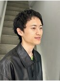 スパイキーショート/ツイストスパイラル波巻きメンズウルフ