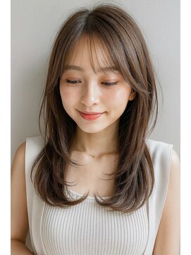 ヘアメイク アージュ 二日市店(HAIR MAKE age) レイヤーカット フェイスレイヤー 韓国風 グレージュカラー