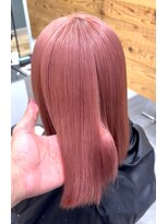 ロックス バイ マグ 松本(rocks BY MAG)&nbsp;20代30代ダブルカラーシアーピンクミディアムウルフ外ハネ