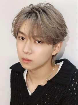 アズ ワン(AS ONE) 韓国ヘアコンマバング韓国マッシュセンターパートフェザーパーマ