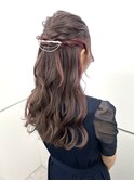 ハーフアップ/ロング/ヘアセット/結婚式ヘアセット