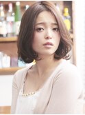 センターパート＋柔らかウェーブが織りなすモテカワロブ☆