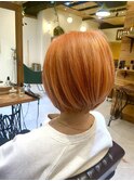 ボブショートオレンジカラー