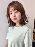 ミディアムヘア/暗めカラー/髪質改善/前髪カット/韓国