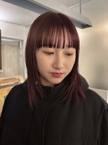 アンプラグド(unplugged)&nbsp;パープルピンクの顔まわりレイヤースタイル