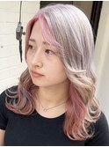 ハイライトカラーミルクティーベージュレイヤーカット